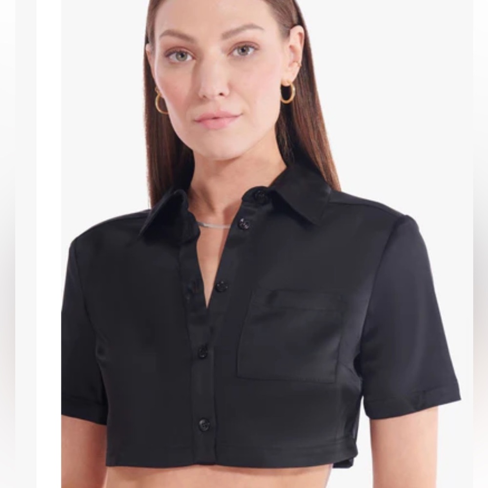 STAUD cropped button up